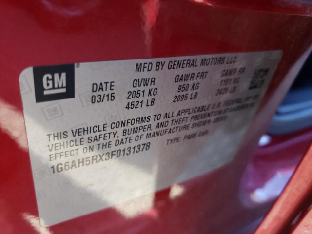 Photo 10 from auction – 2015 CADILLAC ATS LUXURY with VIN 1G6AH5RX3F0131378