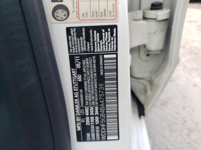 Photo 10 from auction – 2011 MERCEDES-BENZ E 350 with VIN WDDHF5GB4BA475739