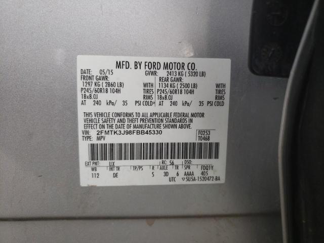 Photo 10 from auction – 2015 FORD EDGE SEL with VIN 2FMTK3J98FBB45330