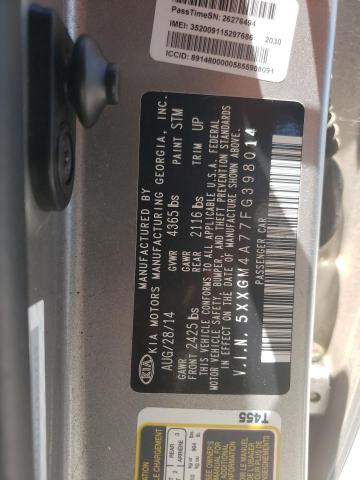 Photo 10 from auction – 2015 KIA OPTIMA LX with VIN 5XXGM4A77FG398014