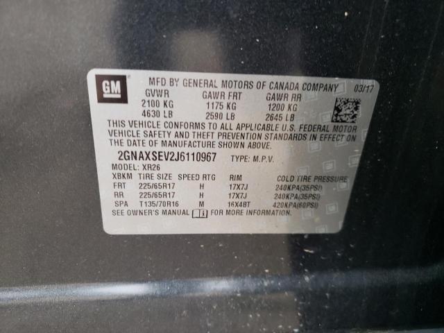 Photo 10 from auction – 2018 CHEVROLET EQUINOX with VIN 2GNAXSEV2J6110967