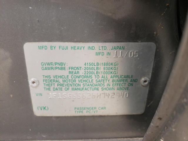 Photo 10 from auction – 2006 SUBARU FORESTER 2 with VIN JF1SG65626H742940