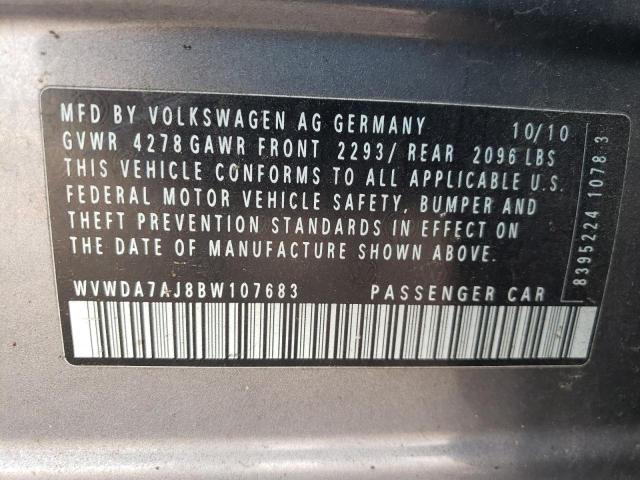 Photo 10 from auction – 2011 VOLKSWAGEN GOLF with VIN WVWDA7AJ8BW107683