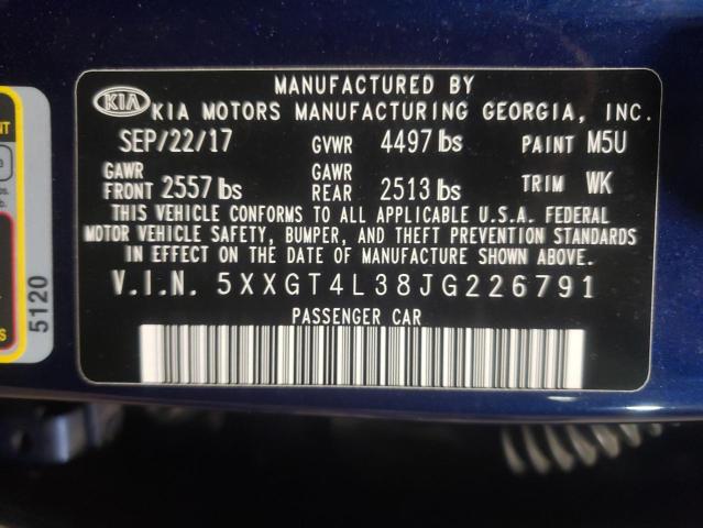 Photo 10 from auction – 2018 KIA OPTIMA LX with VIN 5XXGT4L38JG226791