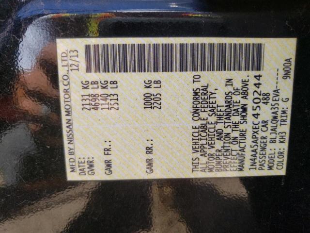 Photo 10 from auction – 2014 NISSAN MAXIMA S with VIN 1N4AA5APXEC450244