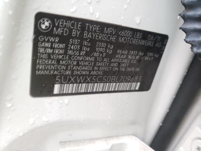 Photo 10 from auction – 2011 BMW X3 XDRIVE2 with VIN 5UXWX5C50BL709683