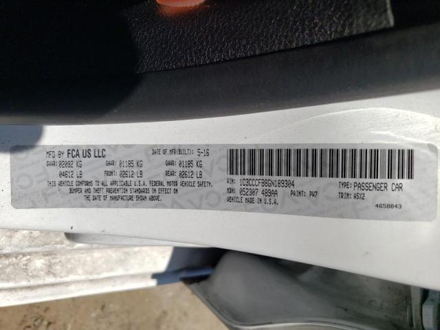 Photo 10 from auction – 2016 CHRYSLER 200 LX with VIN 1C3CCCFB8GN189304