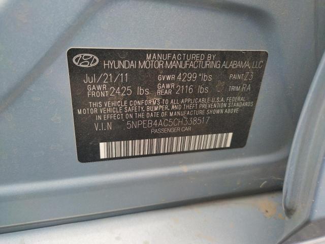 Photo 10 from auction – 2012 HYUNDAI SONATA GLS with VIN 5NPEB4AC5CH338517