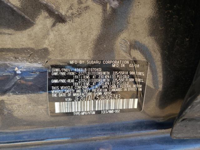 Photo 10 from auction – 2018 SUBARU CROSSTREK with VIN JF2GTALC5JH305743
