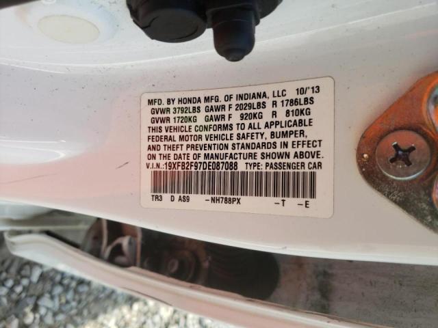 Photo 10 from auction – 2013 HONDA CIVIC EXL with VIN 19XFB2F97DE087088