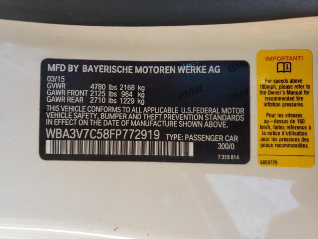 Photo 10 from auction – 2015 BMW 428 I SULE with VIN WBA3V7C58FP772919