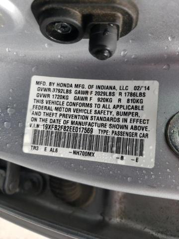 Photo 10 from auction – 2014 HONDA CIVIC EX with VIN 19XFB2F82EE017569