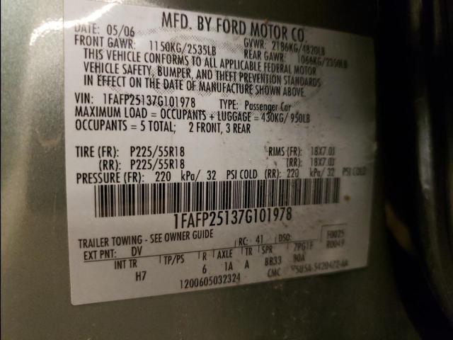 Photo 10 from auction – 2007 FORD FIVE HUNDR with VIN 1FAFP25137G101978