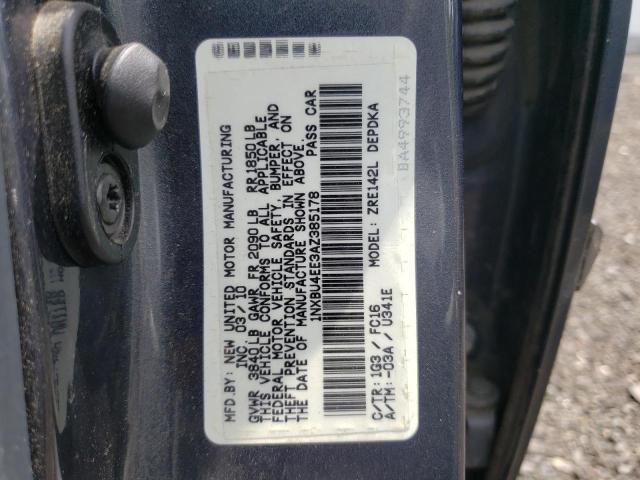 Photo 10 from auction – 2010 TOYOTA COROLLA BA with VIN 1NXBU4EE3AZ385178