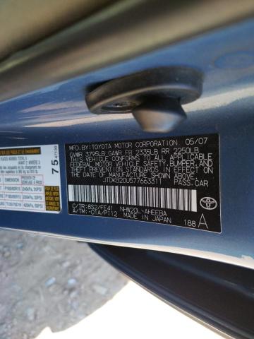 Photo 10 from auction – 2007 TOYOTA PRIUS with VIN JTDKB20U577663311