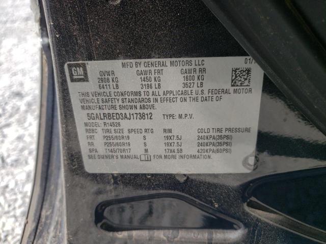 Photo 10 from auction – 2010 BUICK ENCLAVE CX with VIN 5GALRBED3AJ173812
