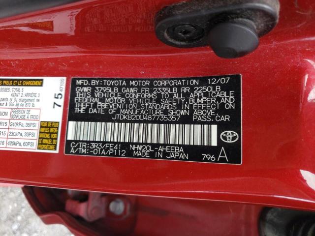 Photo 10 from auction – 2008 TOYOTA PRIUS with VIN JTDKB20U487735357