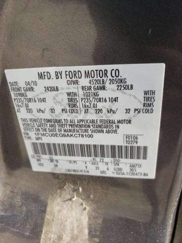 Photo 10 from auction – 2010 FORD ESCAPE LIM with VIN 1FMCU0EG9AKC78100
