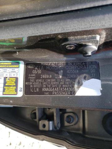 Photo 10 from auction – 2010 KIA OPTIMA LX with VIN KNAGG4A87A5443687
