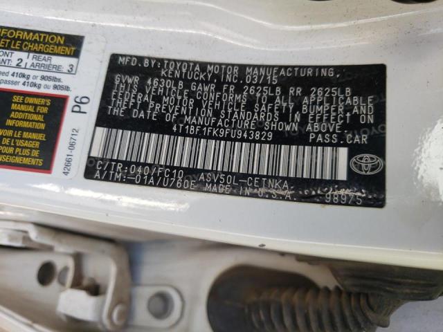 Photo 10 from auction – 2015 TOYOTA CAMRY LE with VIN 4T1BF1FK9FU943829