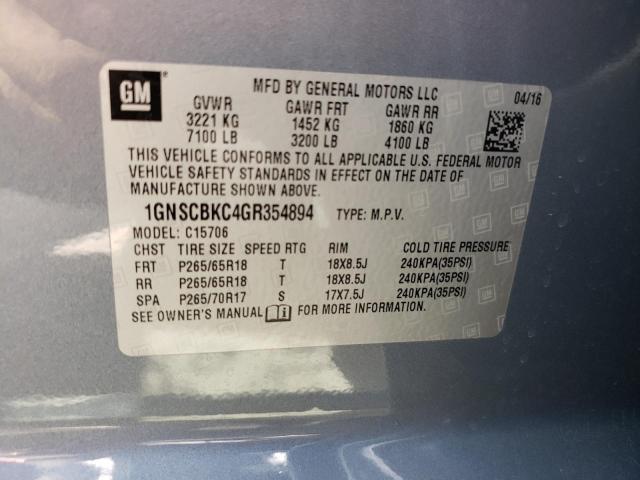 Photo 10 from auction – 2016 CHEVROLET TAHOE C150 with VIN 1GNSCBKC4GR354894
