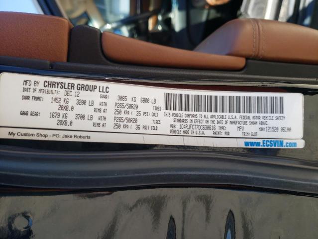 Photo 10 from auction – 2013 JEEP GRAND CHER with VIN 1C4RJFCT7DC630616