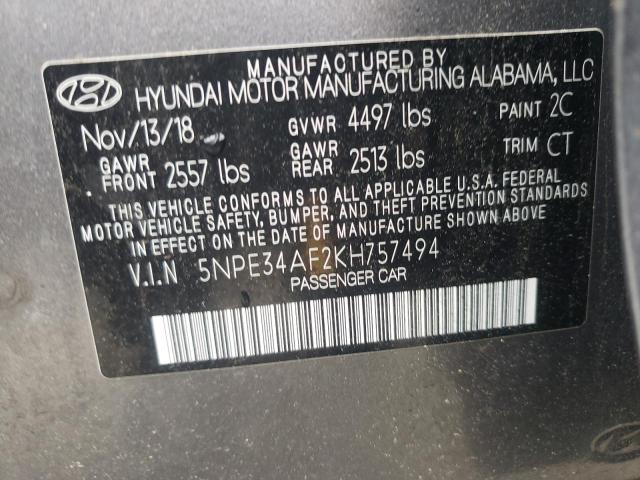 Photo 10 from auction – 2019 HYUNDAI SONATA LIM with VIN 5NPE34AF2KH757494