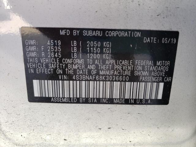 Photo 10 from auction – 2019 SUBARU LEGACY 2.5 with VIN 4S3BNAF68K3036600