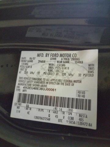 Photo 10 from auction – 2008 MERCURY MOUNTAINEE with VIN 4M2EU48E38UJ00061
