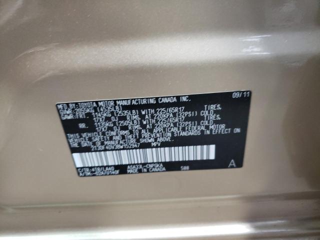 Photo 10 from auction – 2011 TOYOTA RAV4 LIMIT with VIN 2T3DF4DV3BW152947