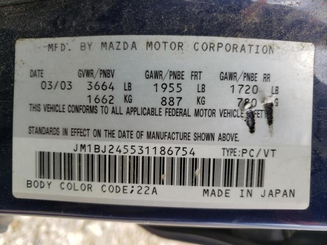 Photo 10 from auction – 2003 MAZDA PROTEGE PR with VIN JM1BJ245531186754