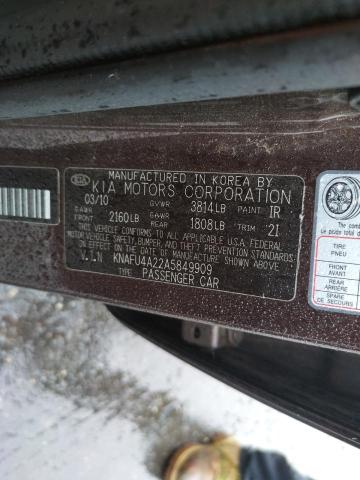 Photo 10 from auction – 2010 KIA FORTE EX with VIN KNAFU4A22A5849909