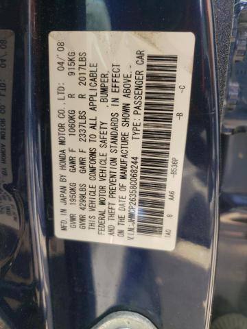 Photo 10 from auction – 2008 HONDA ACCORD with VIN JHMCP26358C068244