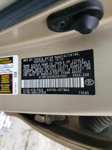 Photo 10 from auction – 2011 TOYOTA CAMRY BASE with VIN 4T1BF3EK5BU661002