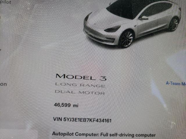 Photo 8 from auction – 2019 TESLA MODEL 3 with VIN 5YJ3E1EB7KF434161