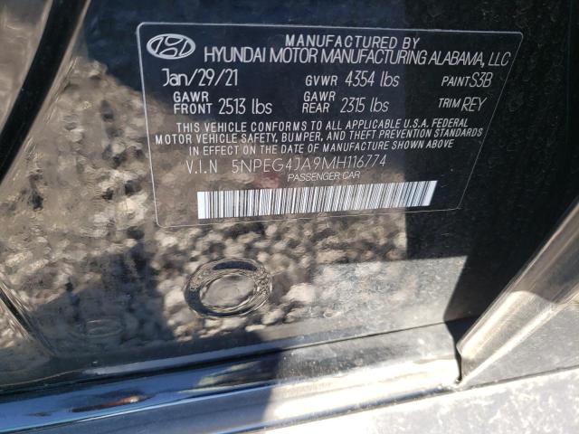 Photo 10 from auction – 2021 HYUNDAI SONATA SE with VIN 5NPEG4JA9MH116774