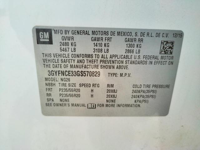 Photo 10 from auction – 2016 CADILLAC SRX PERFOR with VIN 3GYFNCE33GS570829