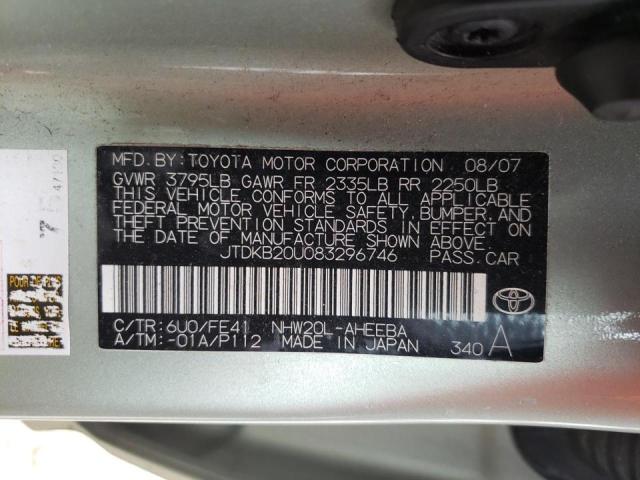 Photo 10 from auction – 2008 TOYOTA PRIUS with VIN JTDKB20U083296746