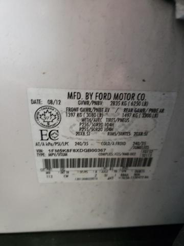 Photo 10 from auction – 2013 FORD EXPLORER L with VIN 1FM5K8F8XDGB00367