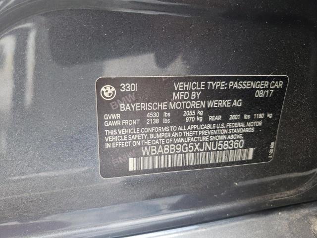 Photo 10 from auction – 2018 BMW 330 I with VIN WBA8B9G5XJNU58360