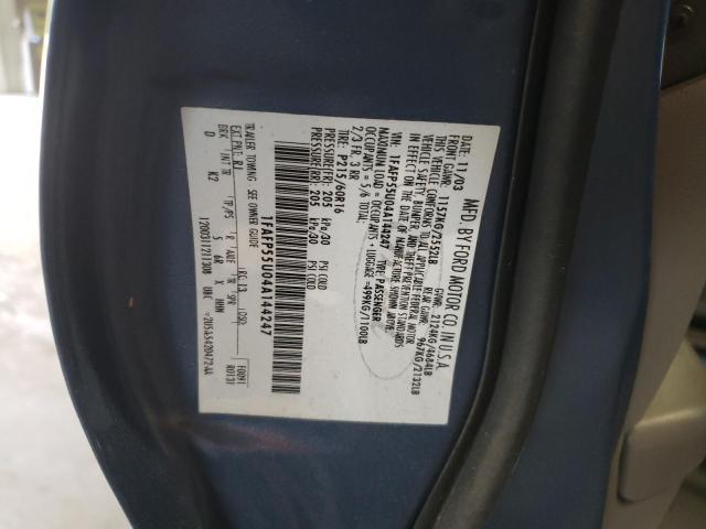 Photo 10 from auction – 2004 FORD TAURUS SES with VIN 1FAFP55U04A144247