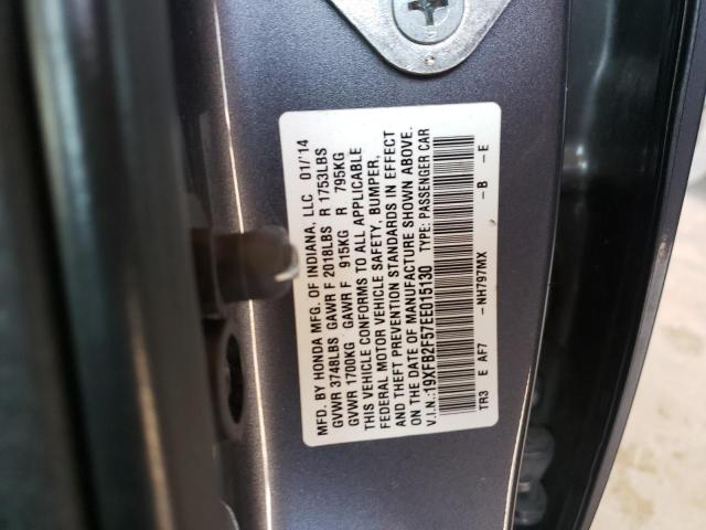 Photo 10 from auction – 2014 HONDA CIVIC LX with VIN 19XFB2F57EE015130