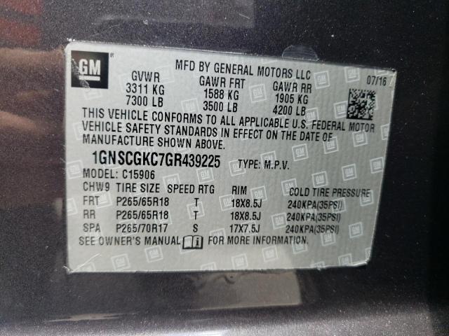 Photo 10 from auction – 2016 CHEVROLET SUBURBAN C with VIN 1GNSCGKC7GR439225