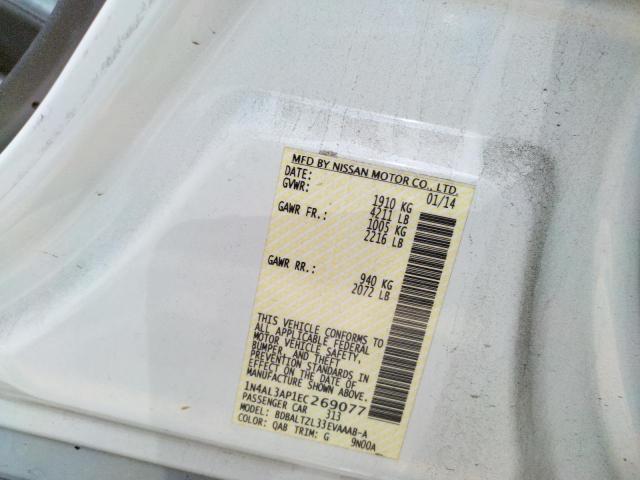 Photo 10 from auction – 2014 NISSAN ALTIMA 2.5 with VIN 1N4AL3AP1EC269077