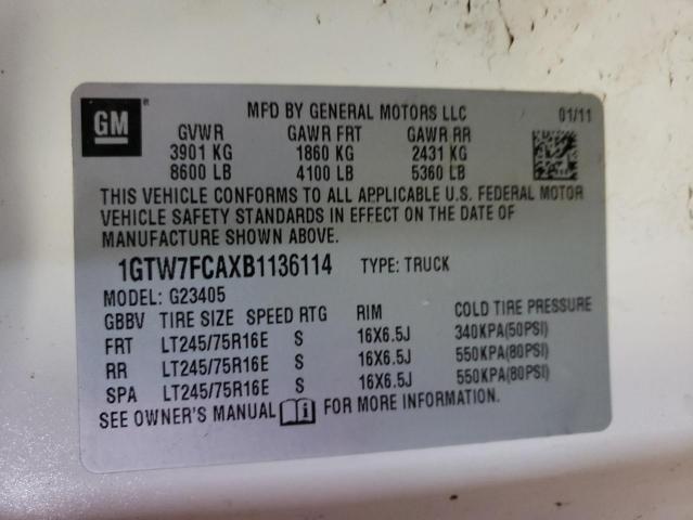 Photo 10 from auction – 2011 GMC SAVANA G25 with VIN 1GTW7FCAXB1136114