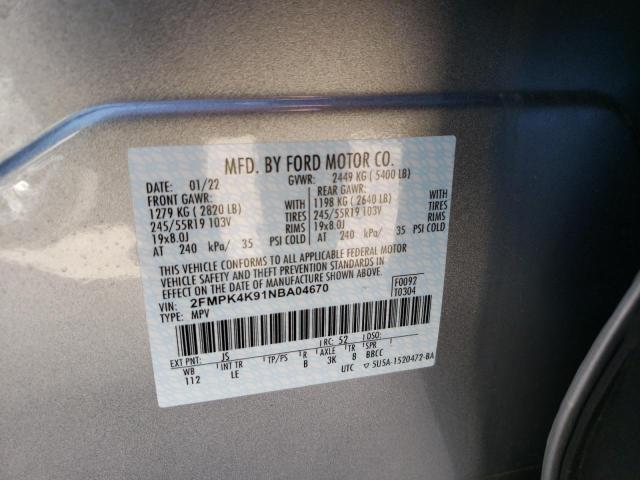 Photo 10 from auction – 2022 FORD EDGE TITAN with VIN 2FMPK4K91NBA04670