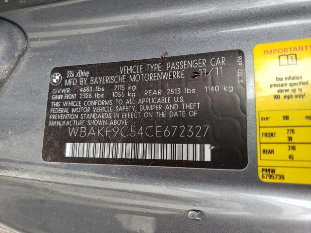 Foto 10 de la subasta – 2012 BMW 335 XI con VIN WBAKF9C54CE672327