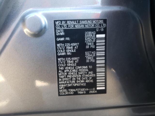 Photo 10 from auction – 2016 NISSAN ROGUE S/SL with VIN KNMAT2MT7GP637402