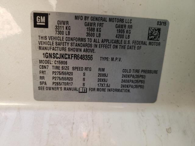Photo 10 from auction – 2015 CHEVROLET SUBURBAN C with VIN 1GNSCJKCXFR648356