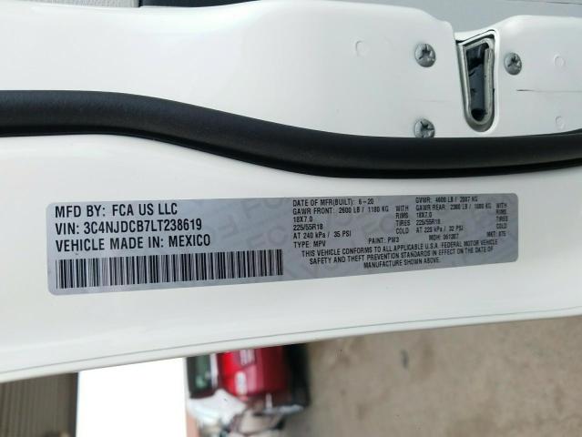 Photo 10 from auction – 2020 JEEP COMPASS LI with VIN 3C4NJDCB7LT238619